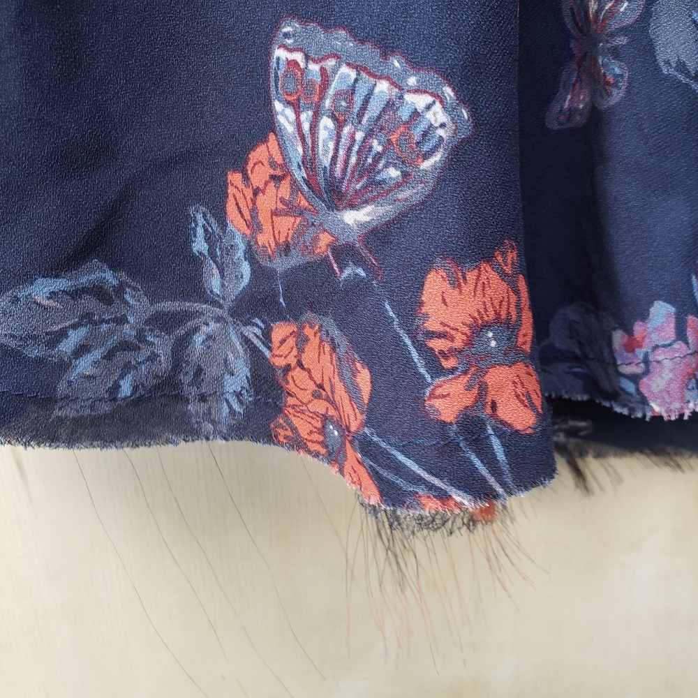Free People Blue Pebble Crepe Bouse - Boho - XS - Picture 9 of 16